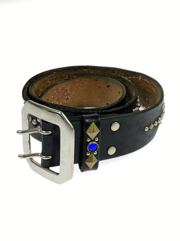 【中古品】【メンズ】 DIABOLIC ダイアボリック スタッズベルト レザー 小物 205-260923-hu-34-min カラー：ブラック/ホワイト/シルバー/ゴールド 万代Net店