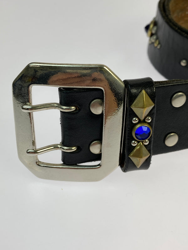 【中古品】【メンズ】 DIABOLIC ダイアボリック スタッズベルト レザー 小物 205-260923-hu-34-min カラー：ブラック/ホワイト/シルバー/ゴールド 万代Net店