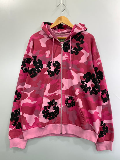 【中古品】【メンズ】 DENIM TEARS デニムティアーズ ZIP UP HOODIE ジップ アップ フーディ パーカー トップス 142-260915-jt-14-min サイズ：XL カラー：ピンク系 カモフラ 万代Net店