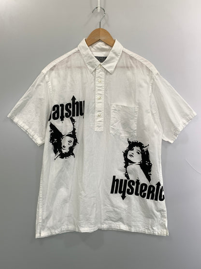 【中古品】【メンズ】 HYSTERIC GLAMOUR ヒステリックグラマー DEVIL WOMAN PULLOVER SHIRT 02261AH08 デビル ウーマン プルオーバー シャツ トップス 140-260915-jt-13-min サイズ：L カラー：ホワイト 万代Net店