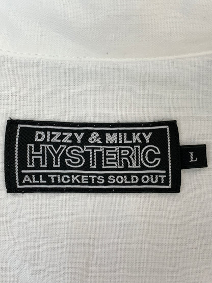 【中古品】【メンズ】 HYSTERIC GLAMOUR ヒステリックグラマー DEVIL WOMAN PULLOVER SHIRT 02261AH08 デビル ウーマン プルオーバー シャツ トップス 140-260915-jt-13-min サイズ：L カラー：ホワイト 万代Net店