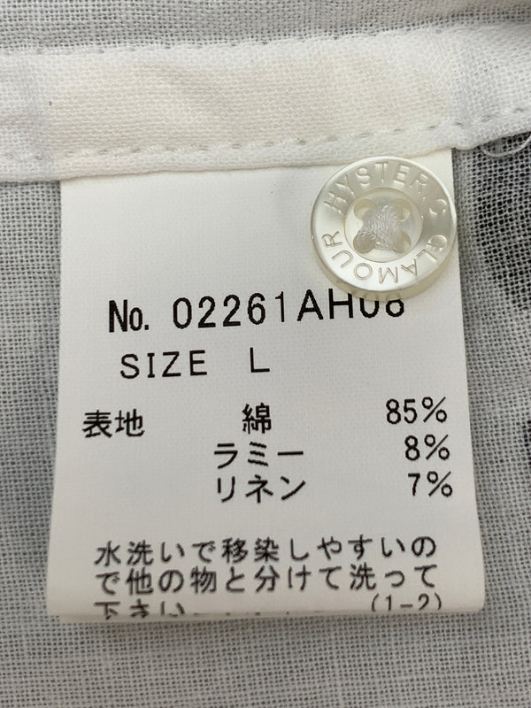 【中古品】【メンズ】 HYSTERIC GLAMOUR ヒステリックグラマー DEVIL WOMAN PULLOVER SHIRT 02261AH08 デビル ウーマン プルオーバー シャツ トップス 140-260915-jt-13-min サイズ：L カラー：ホワイト 万代Net店