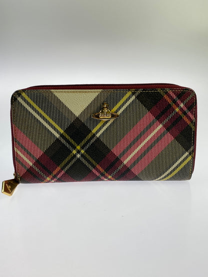 【中古品】【レディース】 VIVIENNE WESTWOOD ヴィヴィアンウエストウッド ORB LONG PLAID WALLET オーブ ロング プレイド ウォレット 長財布 181-260917-yn-17-min カラー：ワインレッド 万代Net店