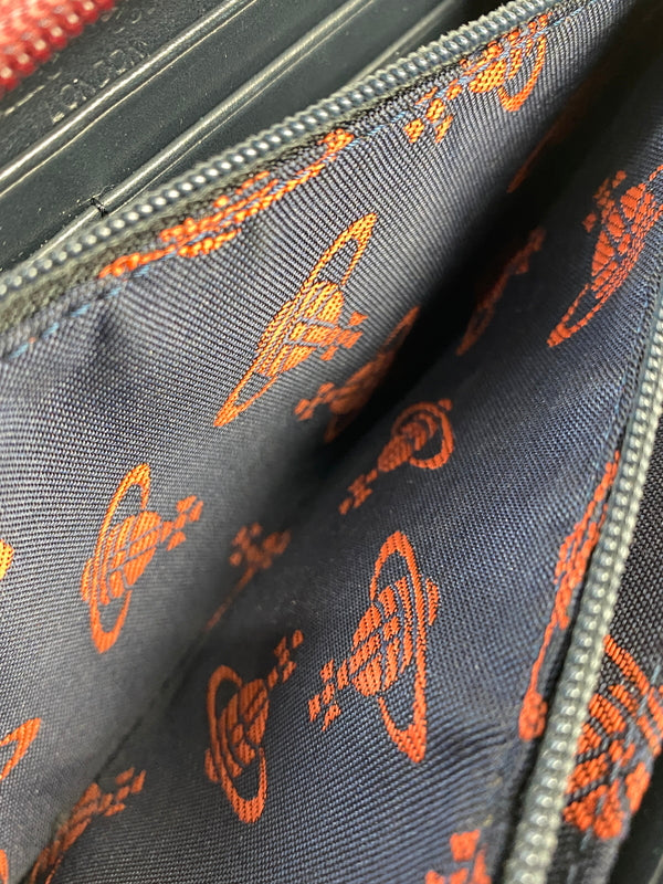 【中古品】【レディース】 VIVIENNE WESTWOOD ヴィヴィアンウエストウッド ORB LONG PLAID WALLET オーブ ロング プレイド ウォレット 長財布 181-260917-yn-17-min カラー：ワインレッド 万代Net店