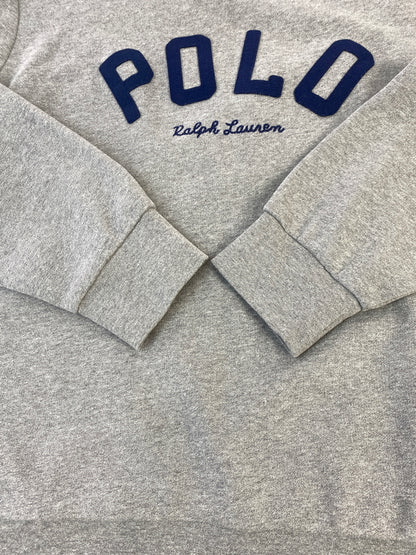 【中古品】【メンズ】 POLO RALPH LAUREN ポロ ラルフローレン LOGO SWEATSHIRT ロゴ スウェット トップス 146-260915-jt-34-min サイズ：XL カラー：グレー 万代Net店