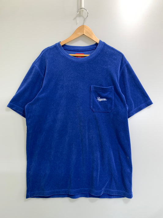 【中古品】【メンズ】 SUPREME シュプリーム パイル Tシャツ 半袖 ショートスリーブ 149-260916-hu-35-min サイズ：L カラー：ブルー系 万代Net店