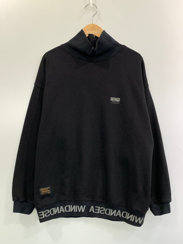 【中古品】【メンズ】 WIND AND SEA ウィンダンシー ミルテック モックネック スウェット トレーナー 長袖 トップス 142-260923-hu-17-min サイズ：M カラー：ブラック 万代Net店