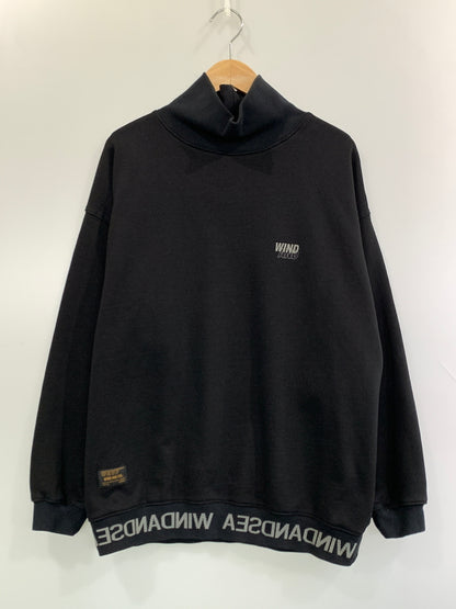 【中古品】【メンズ】 WIND AND SEA ウィンダンシー ミルテック モックネック スウェット トレーナー 長袖 トップス 142-260923-hu-17-min サイズ：M カラー：ブラック 万代Net店