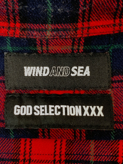 【中古品】【メンズ】 WIND AND SEA × GOD SELECTION XXX ウィンダンシー ゴッド セレクション トリプルエックス LS FLANNEL SHIRT フランネル シャツ WDS-XXX-21A-05 142-260923-hu-15-min サイズ：M カラー：レッド系（チェック） 万代Net店