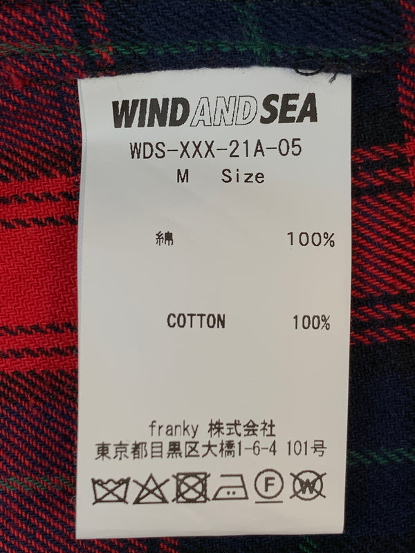 【中古品】【メンズ】 WIND AND SEA × GOD SELECTION XXX ウィンダンシー ゴッド セレクション トリプルエックス LS FLANNEL SHIRT フランネル シャツ WDS-XXX-21A-05 142-260923-hu-15-min サイズ：M カラー：レッド系（チェック） 万代Net店