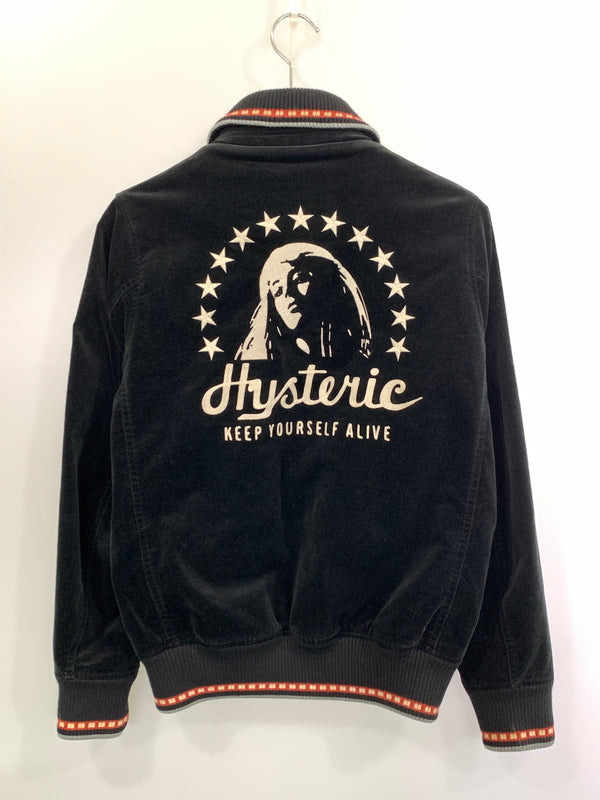 【中古品】【メンズ】 HYSTERIC GLAMOUR ヒステリックグラマー WOMAN STAR BLOUSON 0224AB02 ウーマンスター ブルゾン アウター 140-260930-yn-20-min サイズ：S カラー：ブラック 万代Net店