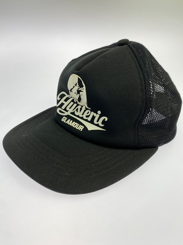 【中古品】【メンズ】 HYSTERIC GLAMOUR ヒステリック グラマー POSTER GIRL ポスター ガール メッシュ CAP キャップ 0253QH01 帽子 185-260929-hu-37-min サイズ：FREE カラー：ブラック 万代Net店