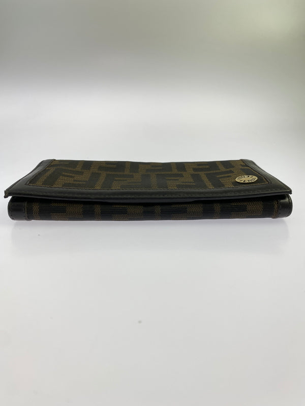 【中古品】【レディース】 FENDI フェンディ LONG WALLET ズッカ柄 ロングウォレット 長財布 181-260917-yn-16-min カラー：ダークブラウン 万代Net店