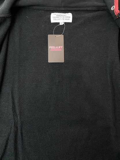 【中古品】【メンズ】 PEEL&LIFT ピールアンドリフト PILE RIB SWEAT ZIP PARKA パイル リブ スウェット ジップ パーカ PL-CS009 フーディ 長袖 140-260918-hu-03-min サイズ：M カラー：ブラック/ライトピンク 万代Net店
