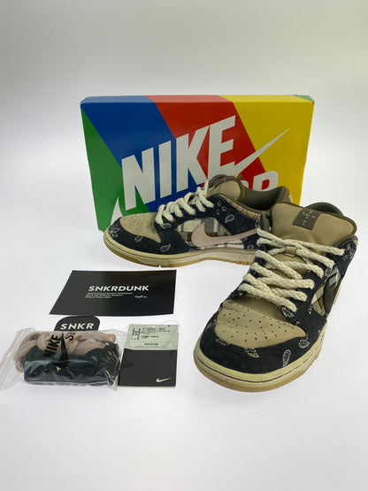 【中古品】【メンズ】 NIKE ナイキ × TRAVIS SCOTT SB DUNK LOW PRM QS CT5053-001 トラヴィス スコット ダンク ロー スニーカー 靴 160-260917-yn-05-min サイズ：26.5cm US8.5 カラー：BLACK/BLACK-PARACHUTE BEIGE 万代Net店