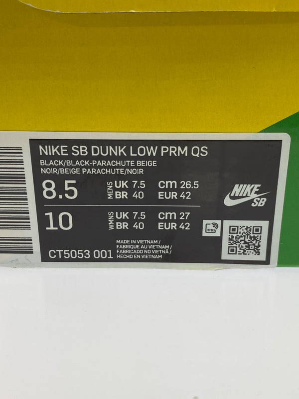 【中古品】【メンズ】 NIKE ナイキ × TRAVIS SCOTT SB DUNK LOW PRM QS CT5053-001 トラヴィス スコット ダンク ロー スニーカー 靴 160-260917-yn-05-min サイズ：26.5cm US8.5 カラー：BLACK/BLACK-PARACHUTE BEIGE 万代Net店