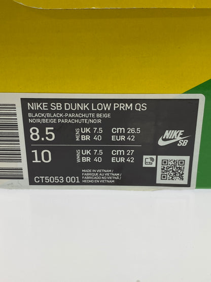 【中古品】【メンズ】 NIKE ナイキ × TRAVIS SCOTT SB DUNK LOW PRM QS CT5053-001 トラヴィス スコット ダンク ロー スニーカー 靴 160-260917-yn-05-min サイズ：26.5cm US8.5 カラー：BLACK/BLACK-PARACHUTE BEIGE 万代Net店