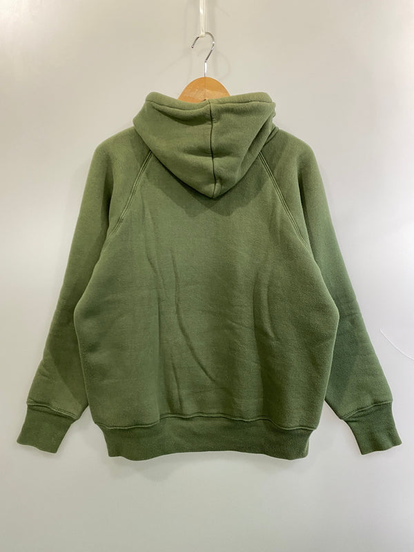 【中古品】【メンズ】 WAREHOUSE ウエアハウス DOUBLE FACE HALF ZIP SWEATHOODIE ダブルフェイス ハーフジップ スウェット フーディー プルオーバー 145-260918-hu-08-min サイズ：42 カラー：グリーン系 万代Net店
