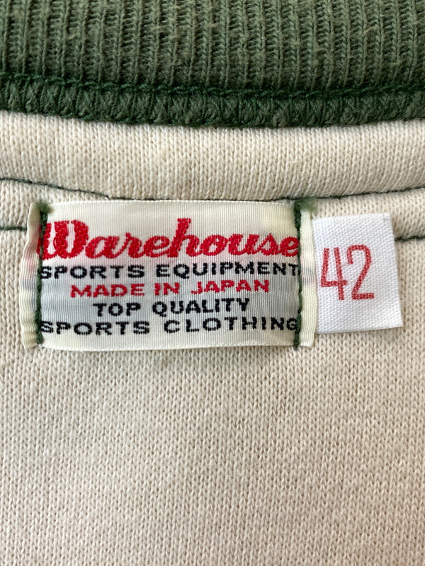 【中古品】【メンズ】 WAREHOUSE ウエアハウス DOUBLE FACE HALF ZIP SWEATHOODIE ダブルフェイス ハーフジップ スウェット フーディー プルオーバー 145-260918-hu-08-min サイズ：42 カラー：グリーン系 万代Net店