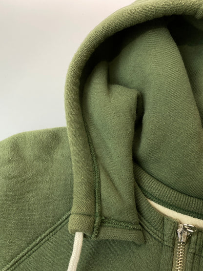 【中古品】【メンズ】 WAREHOUSE ウエアハウス DOUBLE FACE HALF ZIP SWEATHOODIE ダブルフェイス ハーフジップ スウェット フーディー プルオーバー 145-260918-hu-08-min サイズ：42 カラー：グリーン系 万代Net店