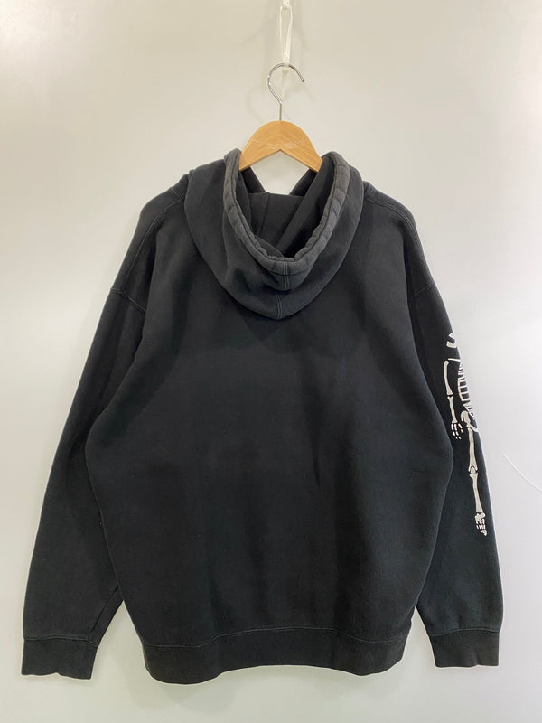 【中古品】【メンズ】 CHALLENGER チャレンジャー 10TH SKULL LOGO HOODIE 10周年 スカル ロゴ フーディ パーカー 142-260918-hu-09-min サイズ：L カラー：ブラック（色あせ） 万代Net店