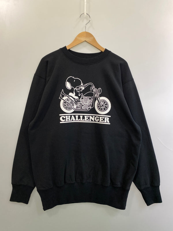 【中古品】【メンズ】 CHALLENGER チャレンジャー SNOOPY C N SWEAT スヌーピー クルーネック スウェット CLG-SW 026-004 トップス トレーナー 142-260918-hu-07-min サイズ：M カラー：ブラック 万代Net店