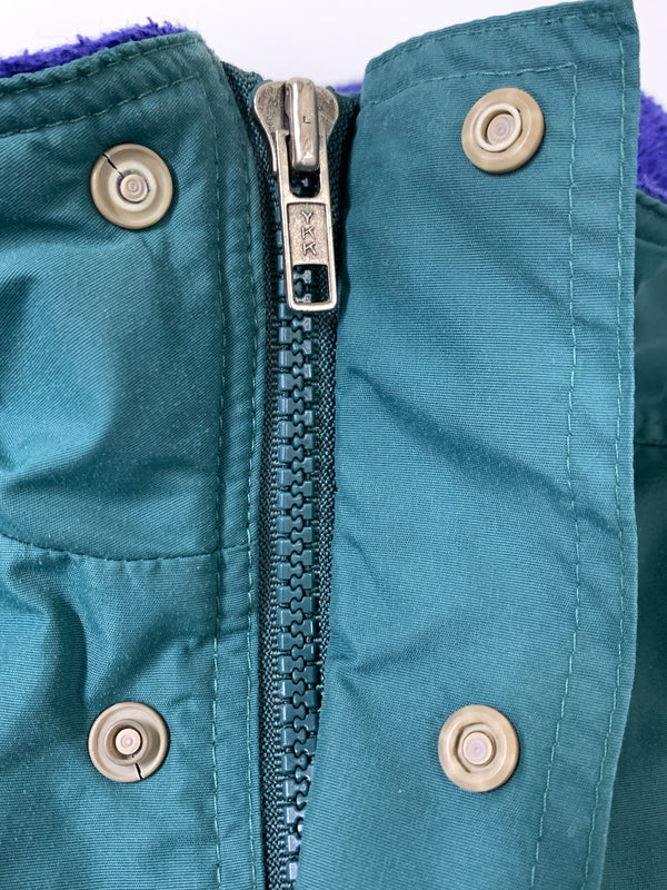 【中古品】【メンズ】 PATAGONIA パタゴニア 90'S 雪無 キッズ シェルドシンチラジャケット 90年代 ヴィンテージ アウター 144-260922-hu-39-min サイズ：KID'S 8 カラー：ブルーグリーン系 万代Net店