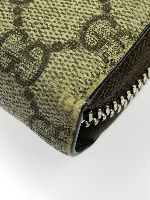 【中古品】【メンズ/レディース】 GUCCI グッチ GGスプリーム ビーラウンドジップウォレット 財布 181-260923-hu-21-min カラー：ブラウン系 万代Net店