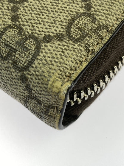 【中古品】【メンズ/レディース】 GUCCI グッチ GGスプリーム ビーラウンドジップウォレット 財布 181-260923-hu-21-min カラー：ブラウン系 万代Net店