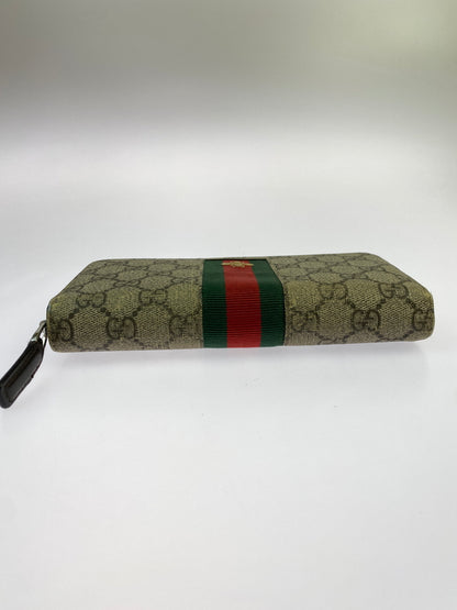 【中古品】【メンズ/レディース】 GUCCI グッチ GGスプリーム ビーラウンドジップウォレット 財布 181-260923-hu-21-min カラー：ブラウン系 万代Net店