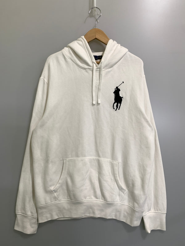【中古品】【メンズ】 POLO RALPH LAUREN ポロ ラルフローレン BIG PONY HOODIE ビッグ ポニー フーディ パーカー トップス 147-260922-hu-50-min サイズ：L カラー：ホワイト 万代Net店