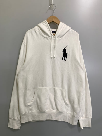 【中古品】【メンズ】 POLO RALPH LAUREN ポロ ラルフローレン BIG PONY HOODIE ビッグ ポニー フーディ パーカー トップス 147-260922-hu-50-min サイズ：L カラー：ホワイト 万代Net店