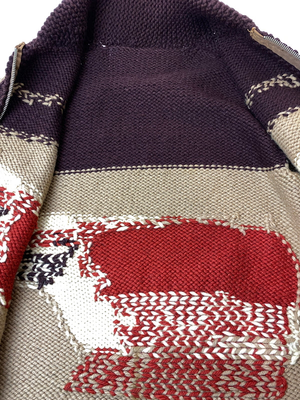 【現状渡し品】【メンズ】 VINTAGE ヴィンテージ 60S COW PATTERN COWICHAN KNIT 60年代 カウ パターン カウチン ニット セーター 146-260918-hu-04-min サイズ：タグなしのため不明 カラー：ベージュ/ブラウン 万代Net店