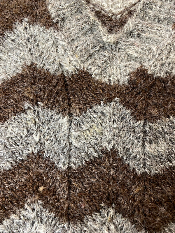 【中古品】【メンズ】 USED BORDER WOOL KNIT ボーダー ウール ニット セーター 146-260918-hu-22-min サイズ：タグなしのため不明 カラー：グレー/ブラウン 万代Net店