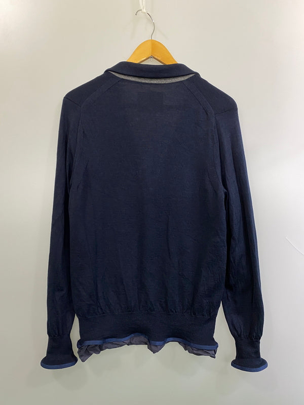 【現状渡し品】【メンズ】 SACAI サカイ KNIT JACKET ニット ジャケット 12-00338M ライト アウター 140-260918-hu-19-min サイズ：2 カラー：ネイビー 万代Net店