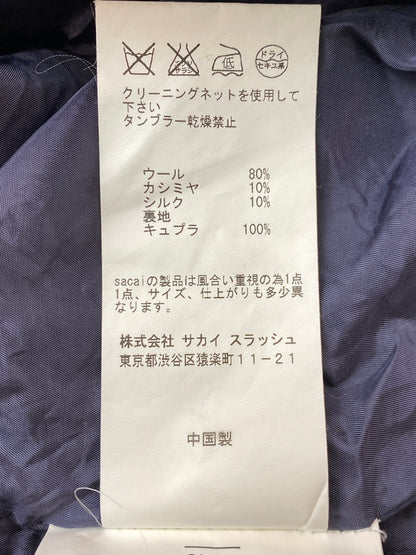 【現状渡し品】【メンズ】 SACAI サカイ KNIT JACKET ニット ジャケット 12-00338M ライト アウター 140-260918-hu-19-min サイズ：2 カラー：ネイビー 万代Net店