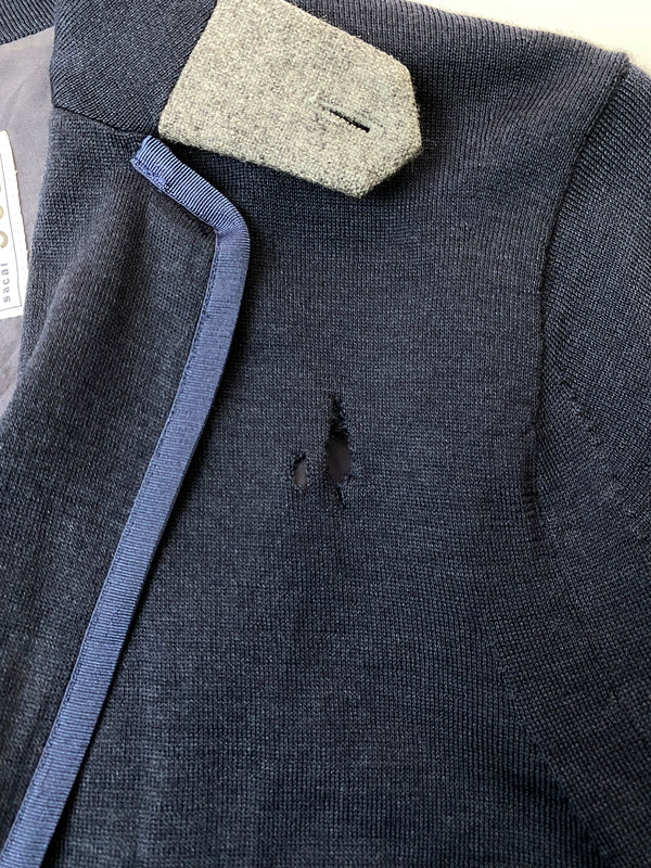 【現状渡し品】【メンズ】 SACAI サカイ KNIT JACKET ニット ジャケット 12-00338M ライト アウター 140-260918-hu-19-min サイズ：2 カラー：ネイビー 万代Net店