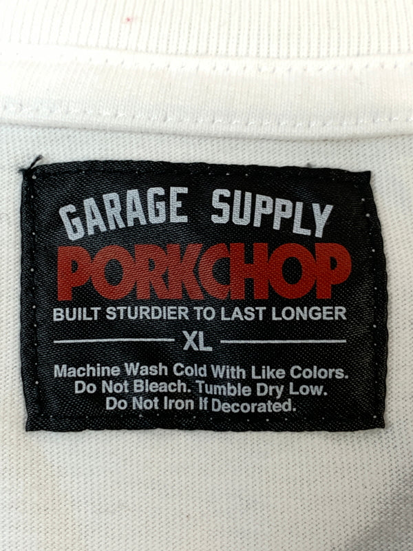 【中古品】【メンズ】 PORK CHOP ポーク チョップ PORK PLINT S S TEE ポーク プリント ショート スリーブ ティー 半袖 Tシャツ 142-260923-hu-06-min サイズ：XL カラー：ホワイト 万代Net店