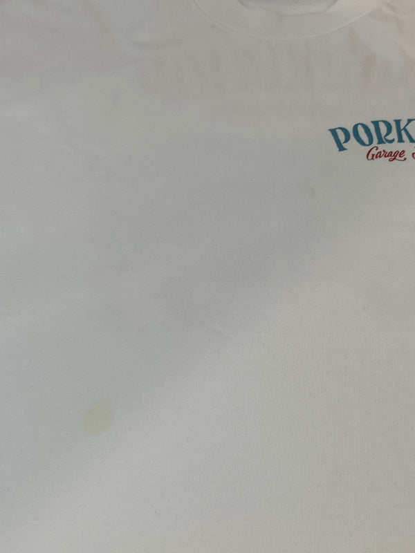 【中古品】【メンズ】 PORK CHOP ポーク チョップ PORK PLINT S S TEE ポーク プリント ショート スリーブ ティー 半袖 Tシャツ 142-260923-hu-06-min サイズ：XL カラー：ホワイト 万代Net店