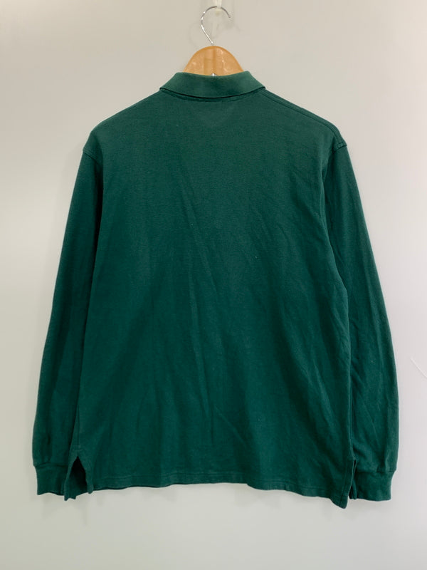 【中古品】【メンズ】 BURBERRYS バーバリーズ 90S POLO SHIRT 90年代 ポロ シャツ 長袖 ロングスリーブ 140-260923-hu-13-min サイズ：M カラー：グリーン 万代Net店