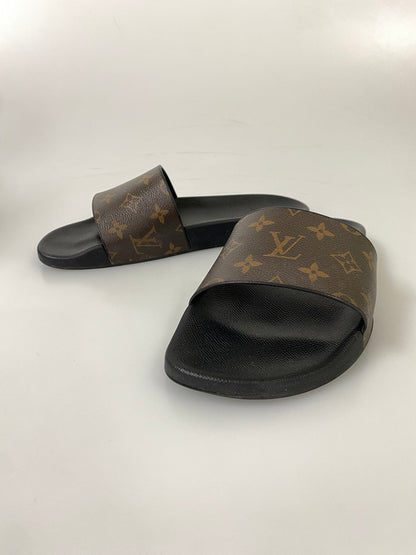 【中古品】【メンズ】 LOUIS VUITTON ルイ ヴィトン ウォーターフロント ライン ミュール サンダル 179-260918-hu-40-min サイズ：8 カラー：ブラック/ブラウン 万代Net店