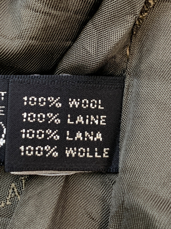 【中古品】【メンズ】 RALPH LAUREN ラルフローレン 襟レザー ウールジャケット アウター 146-260923-hu-11-min サイズ：8 カラー：カーキグリーン系（チェック） 万代Net店