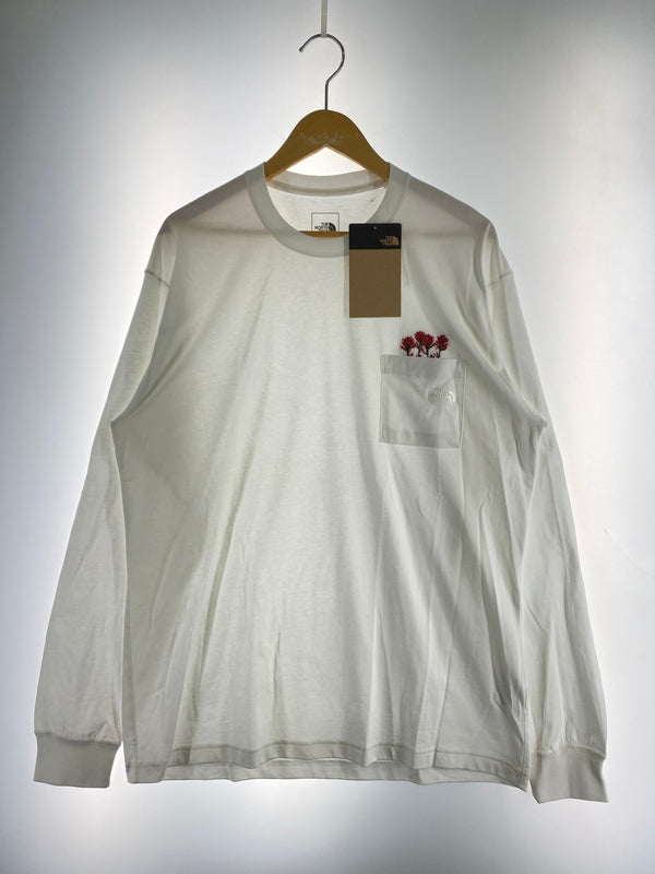 【中古品】【メンズ】 THE NORTH FACE ザ ノースフェイス L S FD FLOWER LOGO TEE ロング スリーブ エフディー フラワー ロゴ ティー NT82535 長袖 トップス 144-260922-hu-04-min サイズ：XL カラー：ホワイト 万代Net店