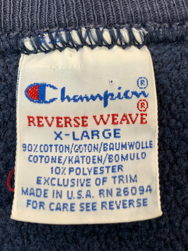 【現状渡し品】【メンズ】 CHAMPION チャンピオン 90S KANSAS REVERSEWEAVE SWEATSHIRT 90年代 カンザス リバースウィーブ スウェットシャツ ヴィンテージ トレーナー トップス 146-260923-hu-02-min サイズ：XL カラー：ネイビー 万代Net店