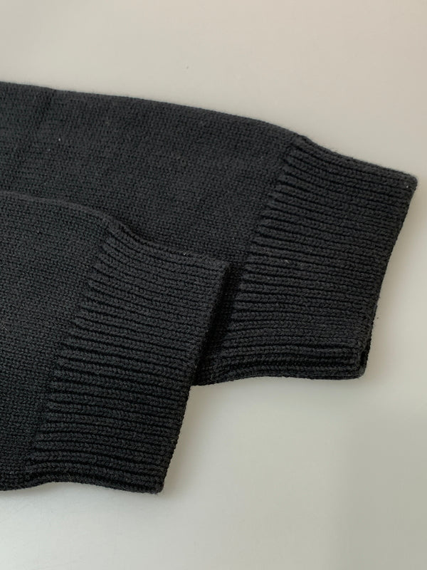 【中古品】【メンズ】 CHAPS チャップス 雪柄 ハーフジップニット プルオーバー セーター トップス 146-260923-hu-09-min サイズ：XXL カラー：ブラック 万代Net店