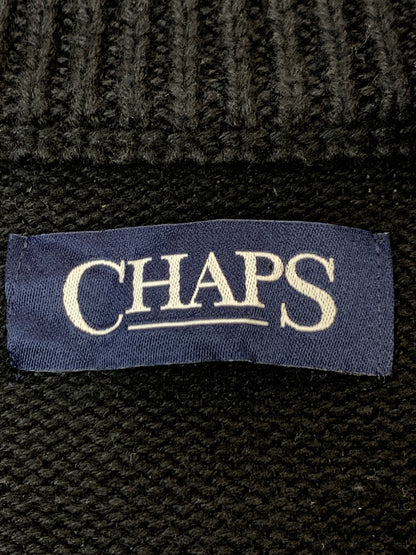 【中古品】【メンズ】 CHAPS チャップス 雪柄 ハーフジップニット プルオーバー セーター トップス 146-260923-hu-09-min サイズ：XXL カラー：ブラック 万代Net店