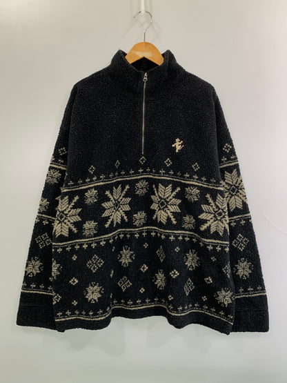 【中古品】【メンズ】 DISNEY ディズニー 雪柄 ハーフジップフリース ボア アウター 146-260923-hu-12-min サイズ：XL カラー：ブラック 万代Net店