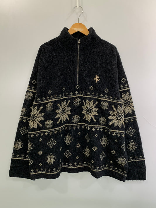【中古品】【メンズ】 DISNEY ディズニー 雪柄 ハーフジップフリース ボア アウター 146-260923-hu-12-min サイズ：XL カラー：ブラック 万代Net店