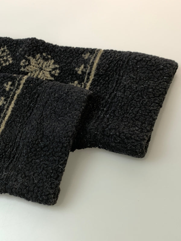 【中古品】【メンズ】 DISNEY ディズニー 雪柄 ハーフジップフリース ボア アウター 146-260923-hu-12-min サイズ：XL カラー：ブラック 万代Net店