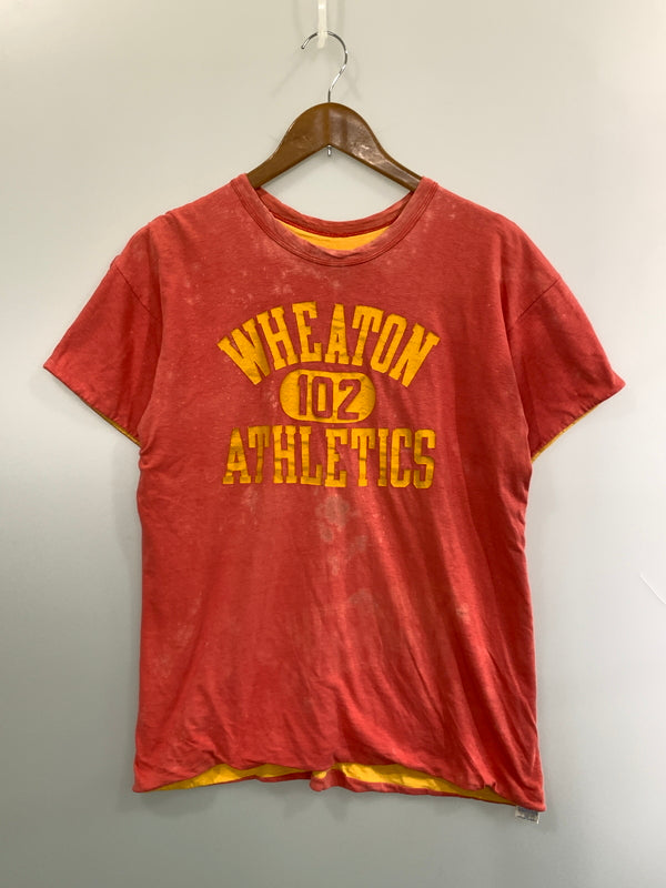 【現状渡し品】【メンズ】 CHAMPION チャンピオン 70S DOUBLE FACE TEE 70年代 ダブルフェイスティー 半袖 ショートスリーブ 146-260923-hu-01-min サイズ：L カラー：レッド（色あせ） 万代Net店